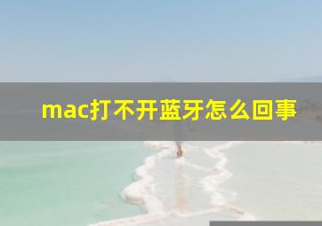 mac打不开蓝牙怎么回事