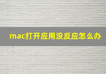 mac打开应用没反应怎么办