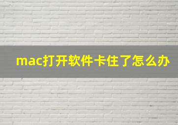 mac打开软件卡住了怎么办