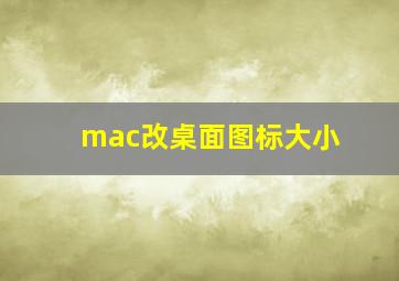 mac改桌面图标大小