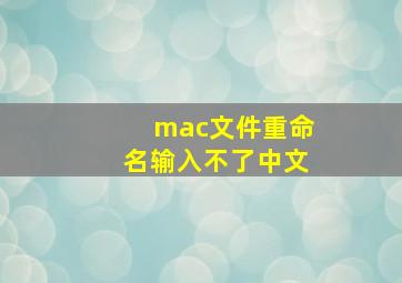 mac文件重命名输入不了中文