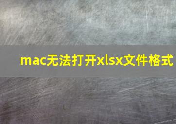 mac无法打开xlsx文件格式