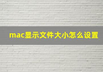 mac显示文件大小怎么设置