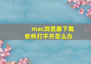 mac浏览器下载软件打不开怎么办