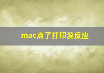 mac点了打印没反应