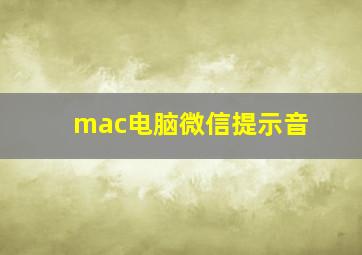 mac电脑微信提示音