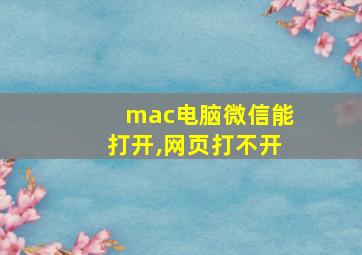 mac电脑微信能打开,网页打不开