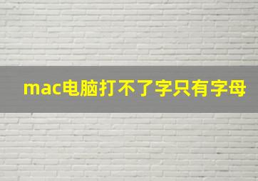 mac电脑打不了字只有字母