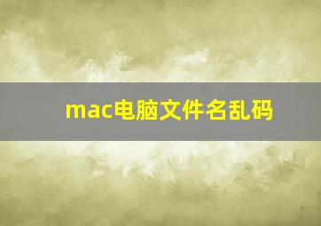 mac电脑文件名乱码