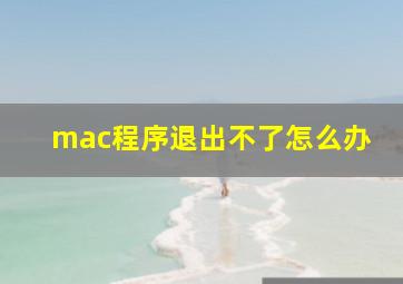 mac程序退出不了怎么办