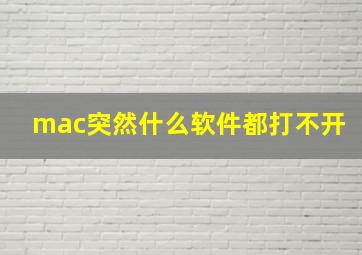 mac突然什么软件都打不开