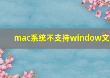 mac系统不支持window文件