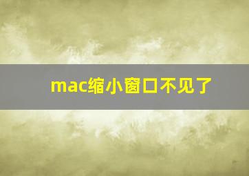 mac缩小窗口不见了