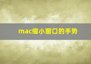 mac缩小窗口的手势