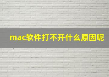 mac软件打不开什么原因呢