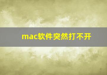 mac软件突然打不开