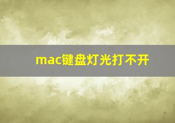 mac键盘灯光打不开