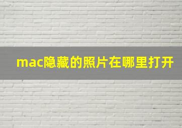 mac隐藏的照片在哪里打开