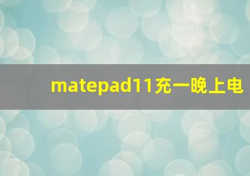 matepad11充一晚上电