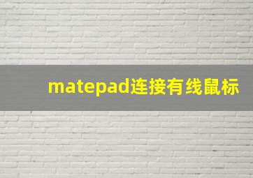 matepad连接有线鼠标