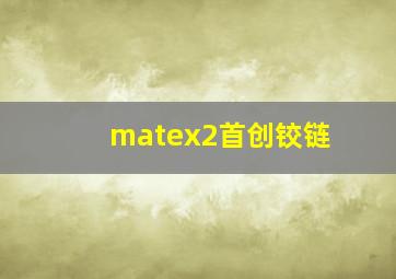 matex2首创铰链