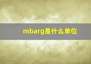 mbarg是什么单位