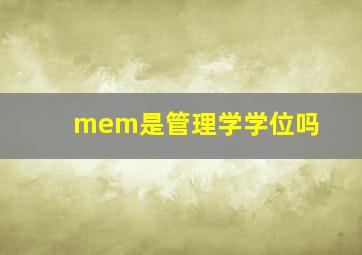 mem是管理学学位吗