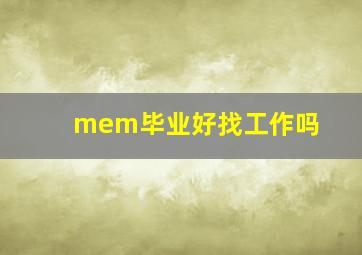 mem毕业好找工作吗