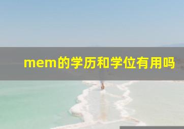 mem的学历和学位有用吗