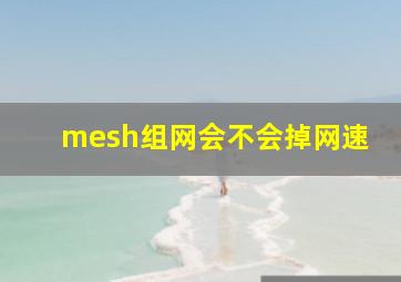 mesh组网会不会掉网速