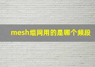 mesh组网用的是哪个频段