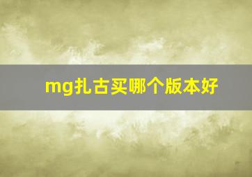 mg扎古买哪个版本好