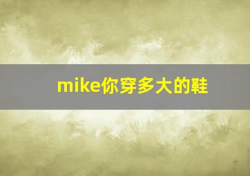 mike你穿多大的鞋