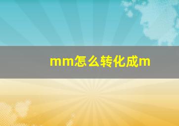 mm怎么转化成m