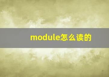 module怎么读的