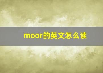 moor的英文怎么读