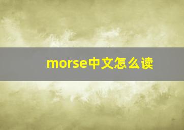 morse中文怎么读