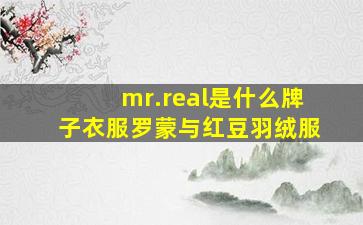 mr.real是什么牌子衣服罗蒙与红豆羽绒服