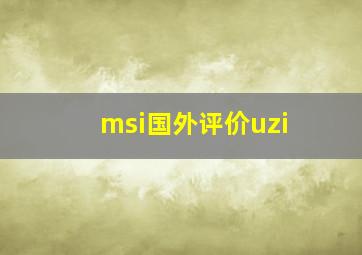 msi国外评价uzi