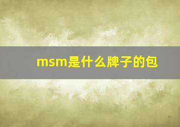 msm是什么牌子的包