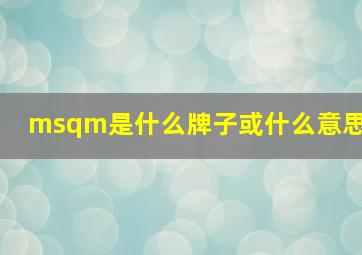 msqm是什么牌子或什么意思