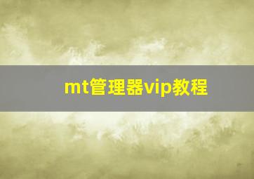 mt管理器vip教程