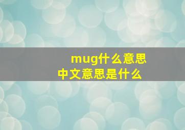 mug什么意思中文意思是什么