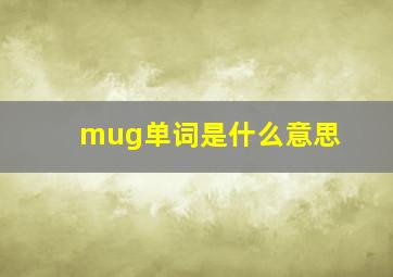 mug单词是什么意思