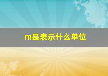 m是表示什么单位