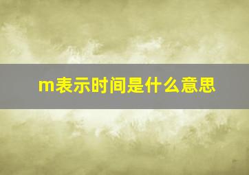 m表示时间是什么意思