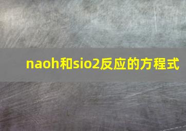 naoh和sio2反应的方程式