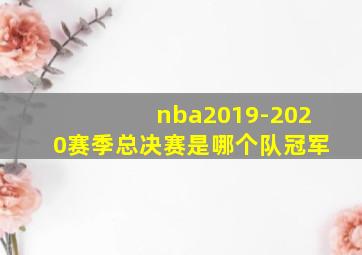 nba2019-2020赛季总决赛是哪个队冠军