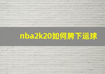 nba2k20如何胯下运球