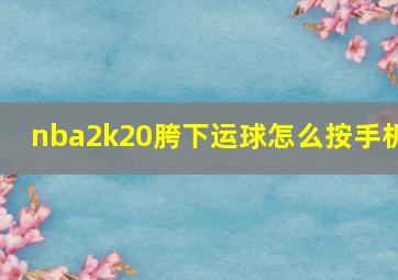 nba2k20胯下运球怎么按手机